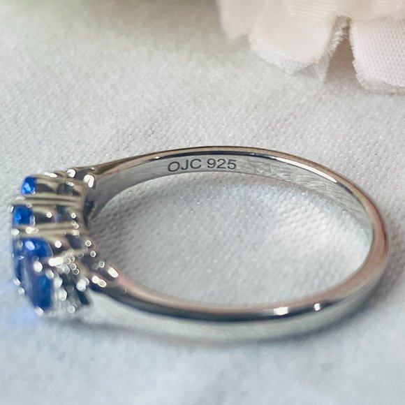 Blue Tanzanite White Diamond Accent 0.63ctw Rhodium Over Sterling Silver… - Picture 4 of 6